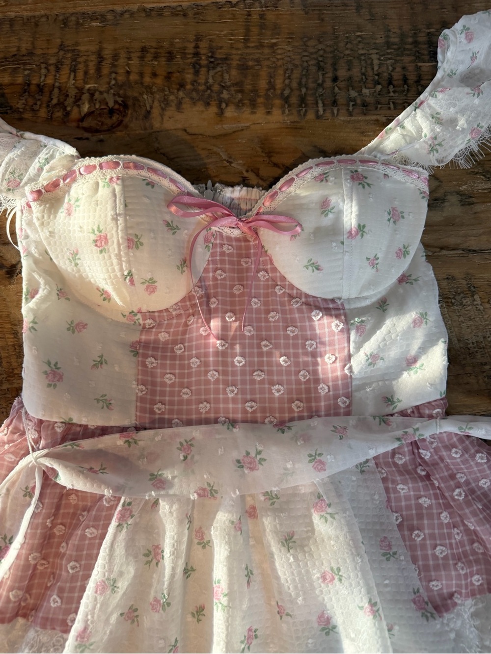 Altar'd State Pink & White Lace Sleepwear Dress - Picture 2 of 7